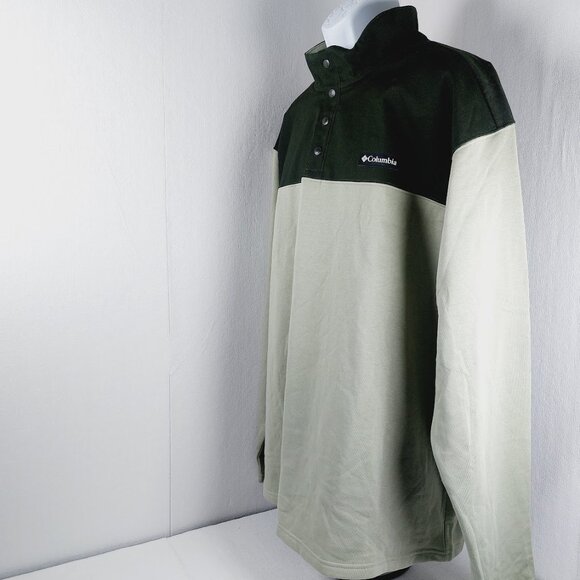 Columbia Men's Green Colorblock Pitchstone Overlay Half Snap Fleece Pullover XXL - Picture 5 of 11
